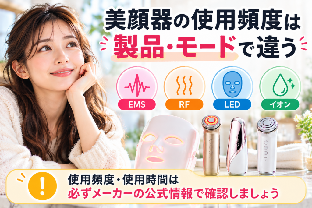 美顔器の使用頻度は製品・モードで違う